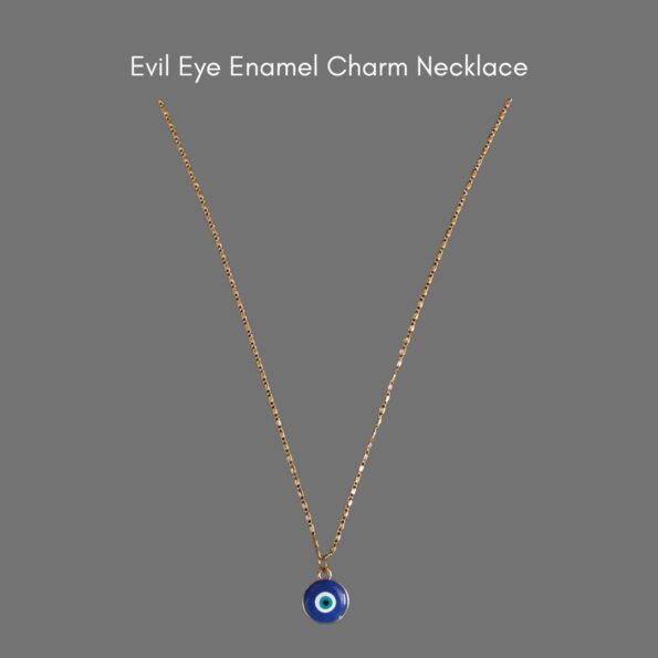 Evil Eye Enamel Charm Necklace_Plush Gifting Co