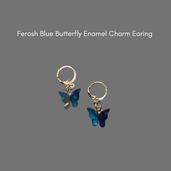 Ferosh Blue Butterfly Enamel Charm Earing_Plush Gifting Co