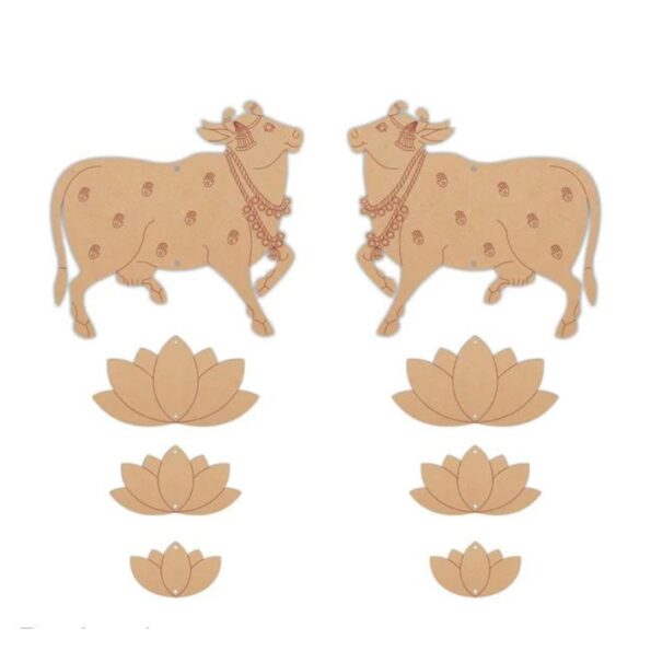 PICHWAI COW HAND PAINTING – DUO PIC – DOUBLE SIDE PHOTO WALL HANGING – PLUSH GIFTING CO