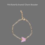 Pink Buterfly Enamel Charm Bracelet_Plush Gifting Co