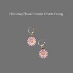 Pink Daisy Flower Enamel Charm Earing_Plush Gifting Co