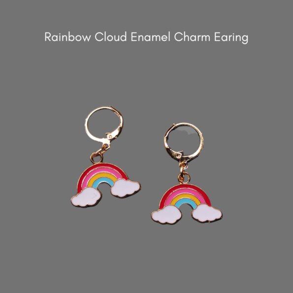 Rainbow Cloud Enamel Charm Earing_Plush Gifting Co